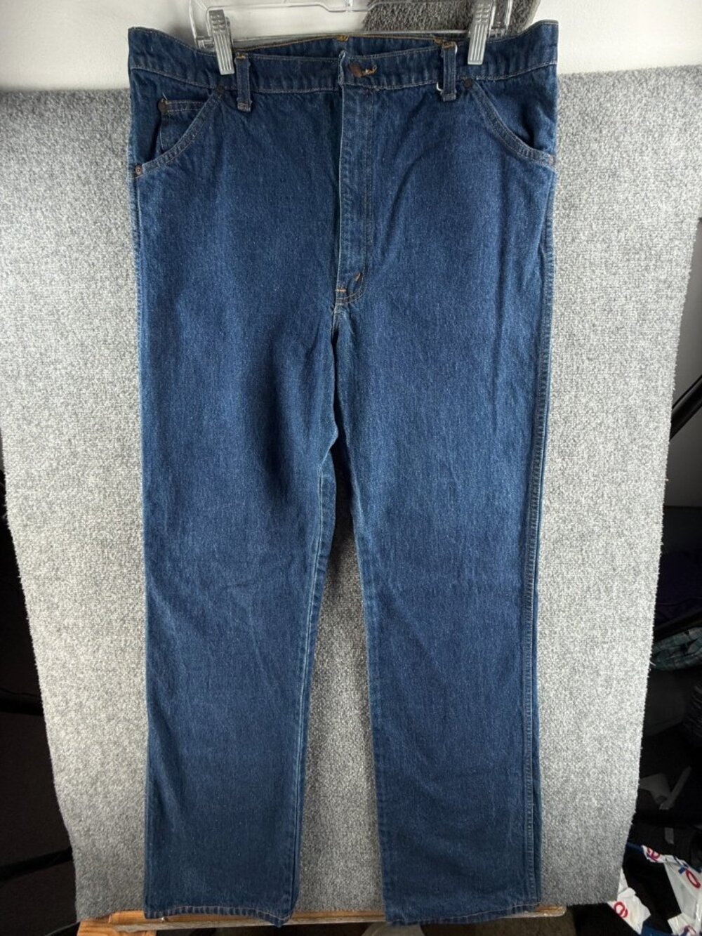 VTG Dee Cee Brand Denim Jeans USA Made Dark Wash Scovill Zip Size ACTL 39X37